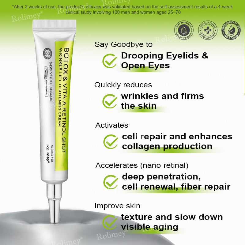 👨‍⚕️🧡Made and shipped from the USA 💫Rolimey® Botox & Vita-A Retinol Shot Wrinkle-Lift Tightening cream - Last Day Promotion 70% OFF