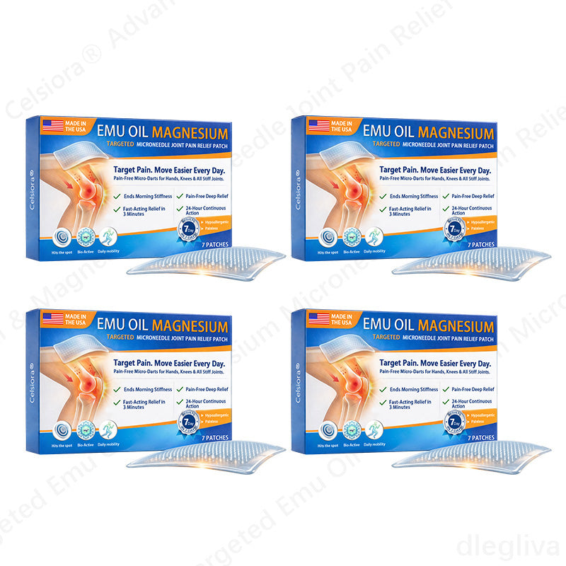 👨‍⚕️Celsiora® Advanced Targeted Emu Oil & Magnesium Microneedle Joint Pain Relief Patch (Starts Working in Minutes on Joints, Soothes Nerves, and Kills Nerve & Muscle Pain)