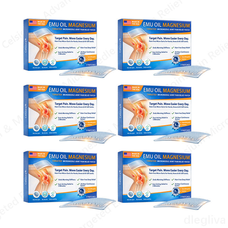 👨‍⚕️Celsiora® Advanced Targeted Emu Oil & Magnesium Microneedle Joint Pain Relief Patch (Starts Working in Minutes on Joints, Soothes Nerves, and Kills Nerve & Muscle Pain)