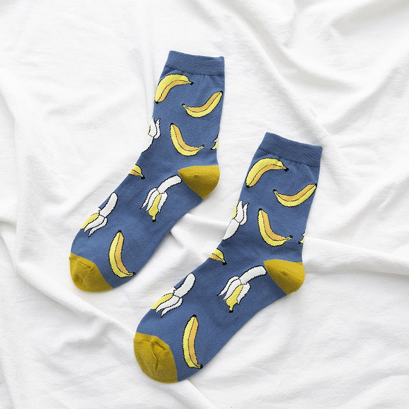 2023 New Cartoon Women's Breathable Cotton Socks Cute Cute fruit Lovely Pattern Girl Sock Combed of Pure Cotton Female Socks